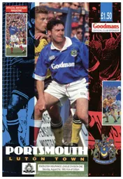 Programme: Portsmouth vs Luton Town FC (21st Aug 1993)