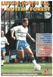 Programme: Luton Town FC vs Nottingham Forest (28th Aug 1993)