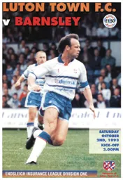 Programme: Luton Town FC vs Barnsley (2nd Oct 1993)