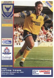 Programme: Oxford United vs Luton Town FC (23rd Oct 1993)