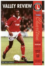 Programme: Charlton Athletic vs Luton Town FC (4th Dec 1993)