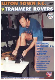 Programme: Luton Town FC vs Tranmere Rovers (11th Dec 1993)