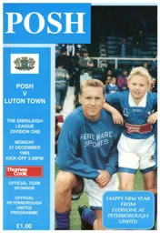 Programme: Peterborough United vs Luton Town FC (27th Dec 1994)
