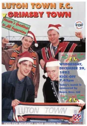 Programme: Luton Town FC vs Grimsby Town (29th Dec 1994)