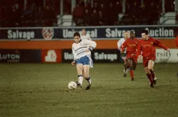 Ceri Hughes plays a pass