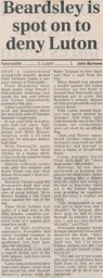 Match Report: Newcastle United vs Luton Town FC (29th Jan 1994)