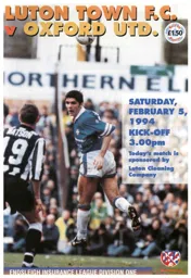 Programme: Luton Town FC vs Oxford United (5th Feb 1994)