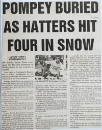 Match Report: Luton Town FC vs Portsmouth (22nd Feb 1994)