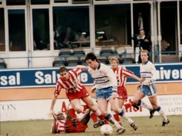 Ceri Hughes forces his way through