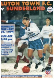 Programme: Luton Town FC vs Sunderland (26th Feb 1994)