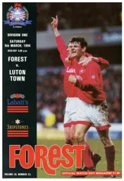Programme: Nottingham Forest vs Luton Town FC (5th Mar 1994)