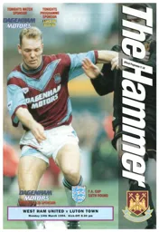Programme: West Ham United vs Luton Town FC (14th Mar 1994)