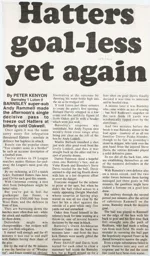 Match Report: Barnsley vs Luton Town FC (26th Mar 1994)