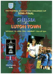Programme: Luton Town FC vs Chelsea (9th Apr 1994)