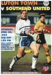 Programme: Luton Town FC vs Southend United (30th Apr 1994)