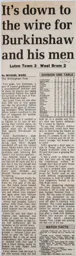 Match Report: Luton Town FC vs West Bromwich Albion (3rd May 1994)