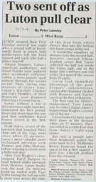 Match Report: Luton Town FC vs West Bromwich Albion (3rd May 1994)