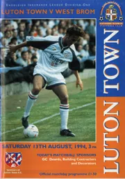 Programme: Luton Town FC vs West Bromwich Albion (13th Aug 1994)