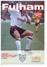 Programme: Fulham vs Luton Town FC (23rd Aug 1994)