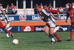 John Hartson through on goal