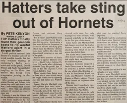 Match Report: Watford vs Luton Town FC (17th Sep 1994)