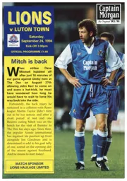 Programme: Millwall vs Luton Town FC (24th Sep 1994)