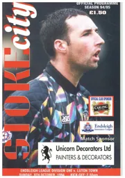 Programme: Stoke City vs Luton Town FC (9th Oct 1994)