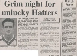 Match Report: Luton Town FC vs Grimsby Town (1st Nov 1994)