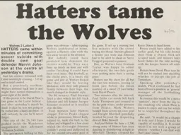 Match Report: Wolverhampton Wanderers vs Luton Town FC (5th Nov 1994)