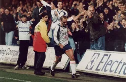 David Preece celebrates after knocking in the second goal
