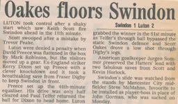 Match Report: Swindon Town vs Luton Town FC (26th Nov 1994)