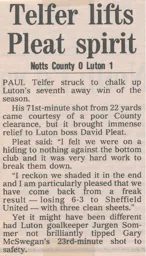 Match Report: Notts County vs Luton Town FC (31st Dec 1994)