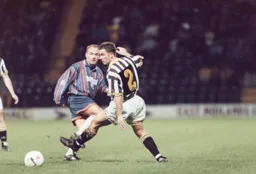 David Preece slips the ball through