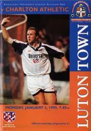 Programme: Luton Town FC vs Charlton Athletic (2nd Jan 1995)