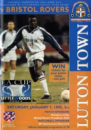 Programme: Luton Town FC vs Bristol Rovers (7th Jan 1995)