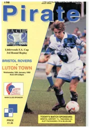 Programme: Bristol Rovers vs Luton Town FC (18th Jan 1995)