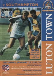 Programme: Luton Town FC vs Southampton (28th Jan 1995)