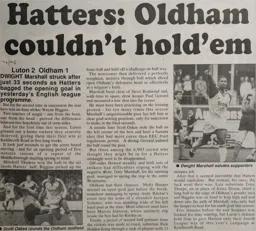 Match Report: Luton Town FC vs Oldham Athletic (4th Feb 1995)