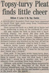 Match Report: Luton Town FC vs Oldham Athletic (4th Feb 1995)