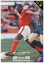 Programme: Bristol City vs Luton Town FC (25th Feb 1995)