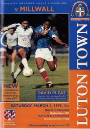 Programme: Luton Town FC vs Millwall (4th Mar 1995)