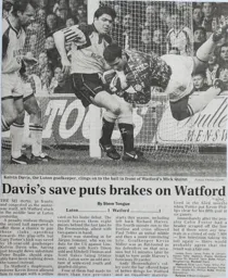 Match Report: Luton Town FC vs Watford (26th Mar 1995)