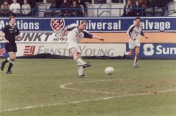 Rob Matthews blasts in a shot