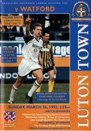 Programme: Luton Town FC vs Watford (26th Mar 1995)