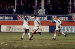 John Taylor runs away after scoring the Town's third goal