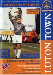 Programme: Luton Town FC vs Wolverhampton Wanderers (4th Apr 1995)