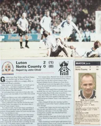 Match Report: Luton Town FC vs Notts County (8th Apr 1995)