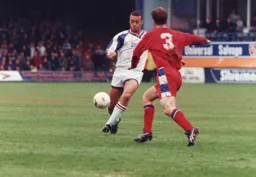 Des Linton tries to get an attack moving