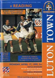 Programme: Luton Town FC vs Reading (17th Apr 1995)