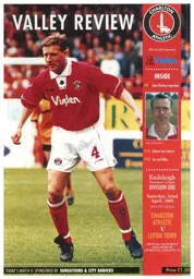 Programme: Charlton Athletic vs Luton Town FC (22nd Apr 1995)